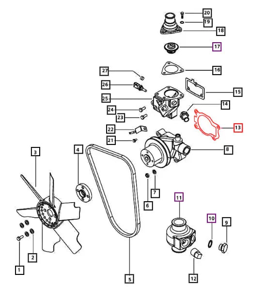 Mahindra Tractor Water Pump Gasket 006018649D1 Mahindra Direct Parts
