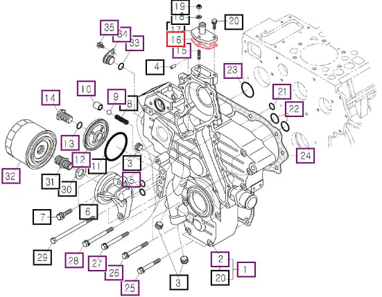 Mahindra Tractor Water Return Flange Gasket E550073332 Mahindra Direct Parts
