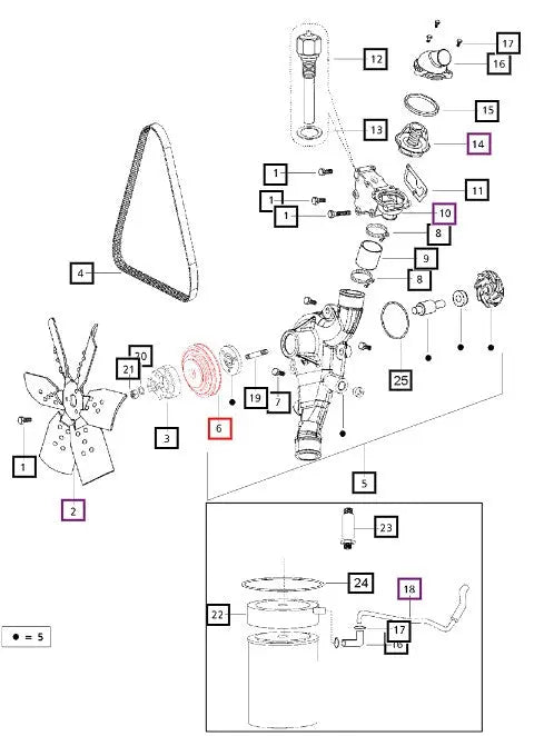 Mahindra Tractor Water pump / Cooling Fan Pulley 006000753F1 Mahindra