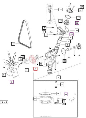 Mahindra Tractor Water pump / Cooling Fan Pulley 006000753F1 Mahindra