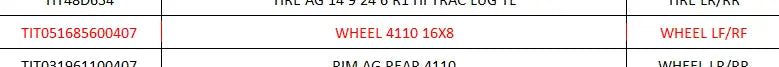 Mahindra Tractor Wheel Rim 16x8 TIT051685600407 Mahindra Direct Parts