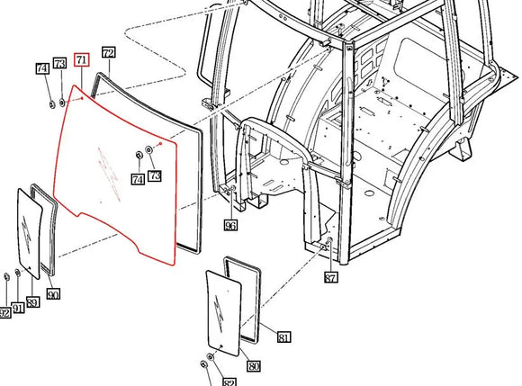 Mahindra Tractor Windshield Glass 14527022110 Mahindra