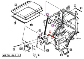 Mahindra Tractor Windshield Lower Rubber Seal 19466639000 Mahindra