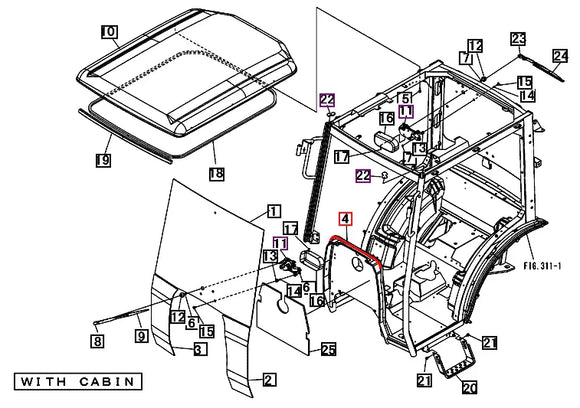 Mahindra Tractor Windshield Lower Rubber Seal 19466639000 Mahindra
