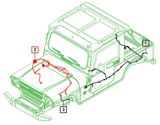 Mahindra Tractor Wire Harness Battery Dt4 1401CUA00081N Mahindra Direct Parts