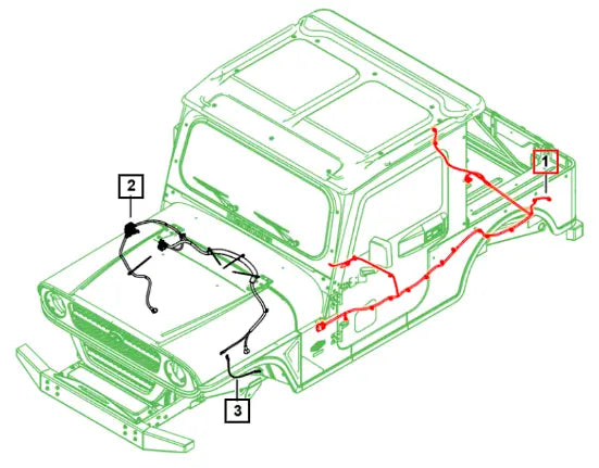 Mahindra Tractor Wire Harness Chassis Dt4 1801CUA00271N Mahindra Direct Parts