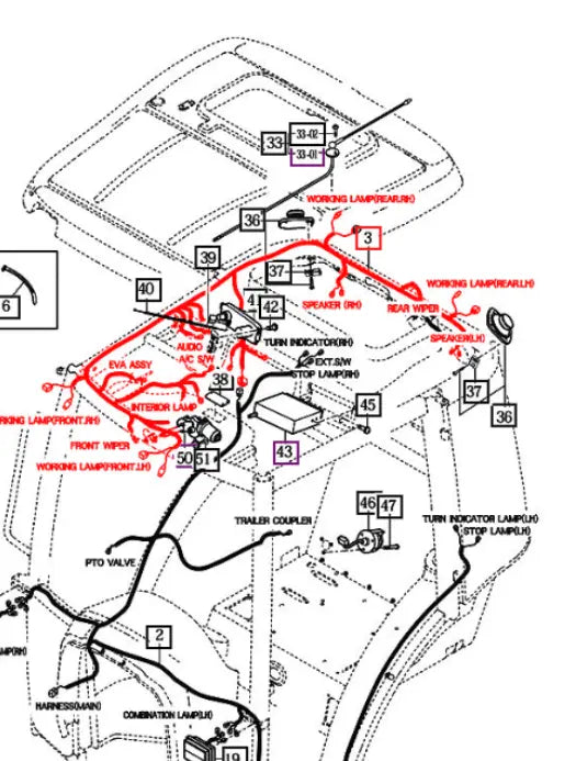 Mahindra Tractor Wiring Harness 14527024904 Mahindra
