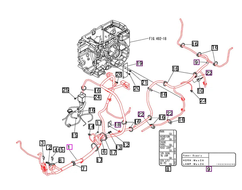 Mahindra Tractor Wiring Harness 19460714000 Mahindra