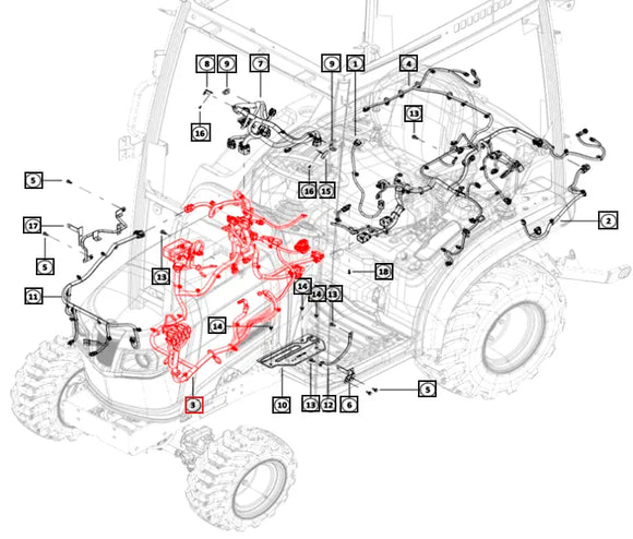 Mahindra Tractor Wiring Harness Engine Cabin 007711084K91 Mahindra Direct Parts