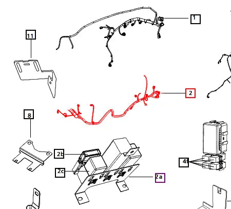 Mahindra Tractor Wiring Harness Front Bottom Engine E007701983D91 Mahindra Direct Parts