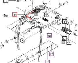 Mahindra Tractor Wiring Harness Headliner Right Hand RH E007700933D91 Mahindra Direct Parts