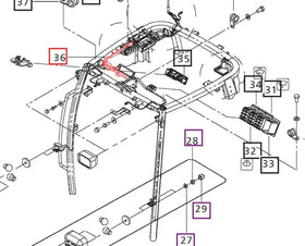 Mahindra Tractor Wiring Harness Headliner Right Hand RH E007700933D91 Mahindra Direct Parts