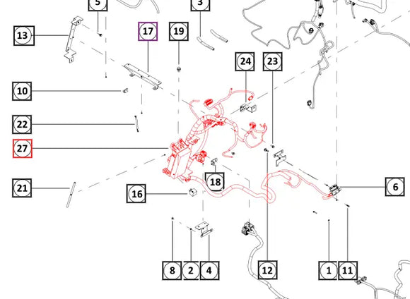Mahindra Tractor Wiring Harness Scuttle 007709762U91 Mahindra Direct Parts