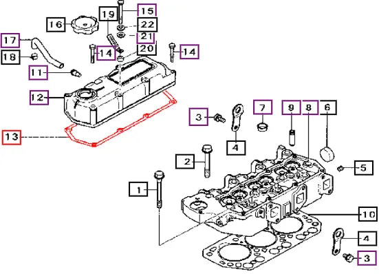 Mahindra Valve Cover Gasket 30H0400101 Mahindra Direct Parts