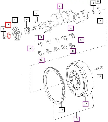 Mahindra Washer Crankshaft Nut 006000259B1 Mahindra Direct Parts