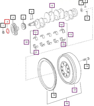 Mahindra Washer Crankshaft Nut 006000259B1 Mahindra Direct Parts