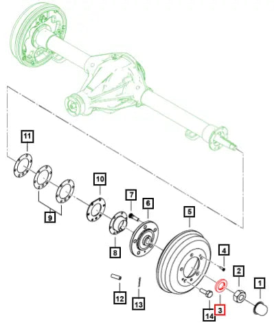 Mahindra Washer Rear Axle Shaft 0640945 Mahindra Direct Parts