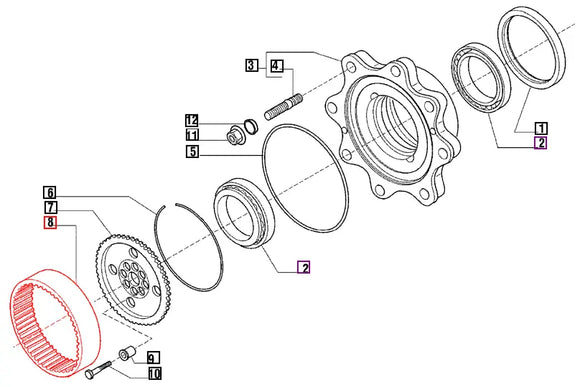 Mahindra Wheel Hub Crown Gear 006500449C1 Mahindra