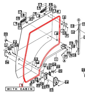 Mahindra tractor Door Glass Weatherstrip LH / RH 19466668000 Mahindra