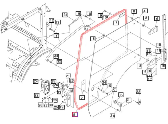 Mahindra tractor Left LH Door Weatherstrip 19466668000 Mahindra