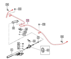 Mahindra Roxor Rear Emergency Parking Brake Cable 0605BA0301N Mahindra