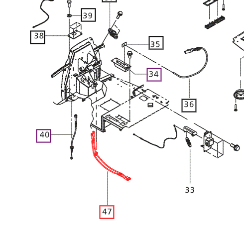 Mahindra Tractor Foot Brake Cable Assembly E007604736D92 Mahindra Direct Parts