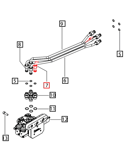 Mahindra Tractor Aux Valve Pipe Assembly 1b 007210541C91 Mahindra Direct Parts