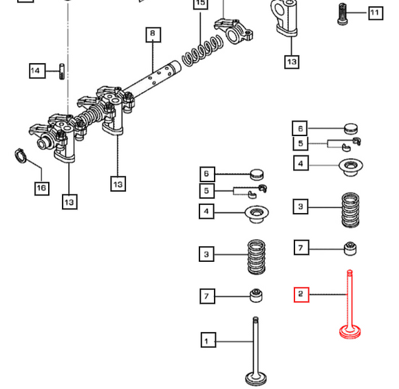 Mahindra Tractor B Valve Exhaust 006054108K01 Mahindra Direct Parts