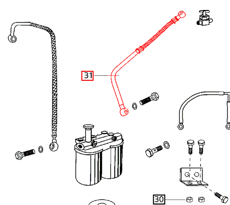 Mahindra Tractor Fuel Line - Tank to Filter 006002388C2 Mahindra Direct Parts