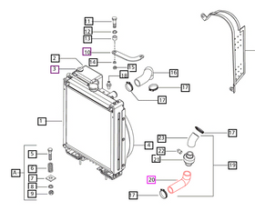 Mahindra Tractor Lower Radiator Hose 006001628B3 Mahindra Direct Parts