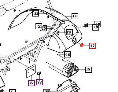 Mahindra Tractor Fender Reflector 13606571000 Mahindra Direct Parts
