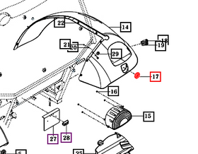 Mahindra Tractor Fender Reflector 13606571000 Mahindra Direct Parts