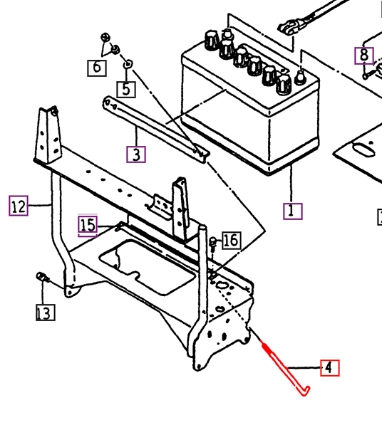 Mahindra Tractor Battery Set Bolt 14161120021 Mahindra Direct Parts
