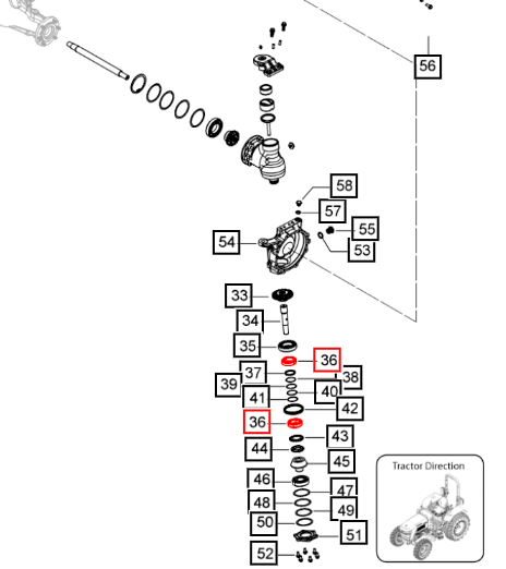 Mahindra Tractor Bearing - Front Axle Hub 50x80x20 006515804V1 Mahindra Direct Parts