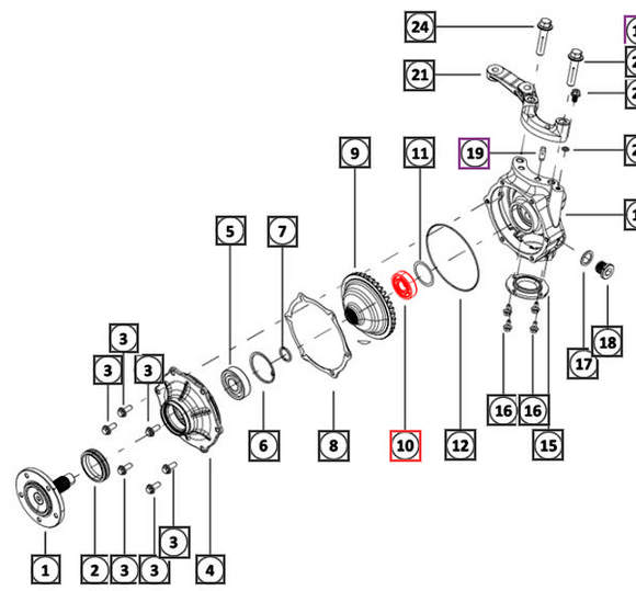 Mahindra Tractor Bearing - Front Wheel Hub 25x62x17 SP010107509 Mahindra Direct Parts