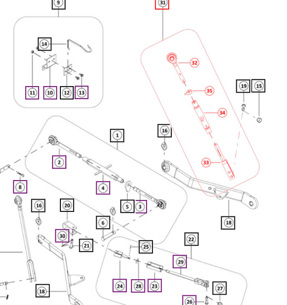 Mahindra Tractor Adjustable Lift Rod 007224367K91 Mahindra Direct Parts