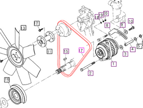 Mahindra Tractor Belt, Fan F/2810 E630072532 Mahindra Direct Parts
