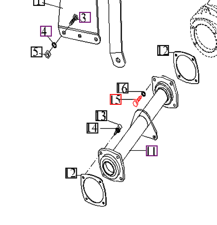 Mahindra Tractor Mower Bolt - Frame Pipe ANS321010025 Mahindra Direct Parts