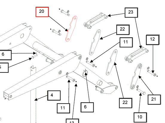 Mahindra Tractor Loader Boom Link Left Hand LH KMW11083056 Mahindra Direct Parts