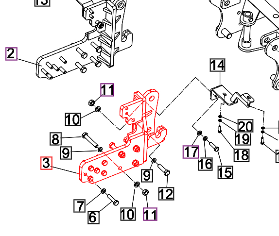 Mahindra Tractor Backhoe Mounting Bracket Right Hand RH BT19-122000 Mahindra Direct Parts