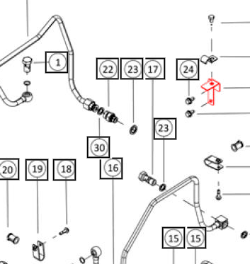 Mahindra Tractor Bracket - Hydraulic Line 007225738K91 Mahindra Direct Parts