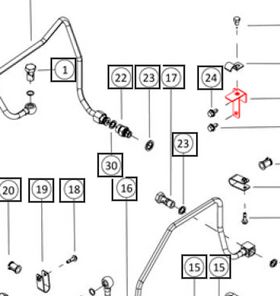 Mahindra Tractor Bracket - Hydraulic Line 007225738K91 Mahindra Direct Parts