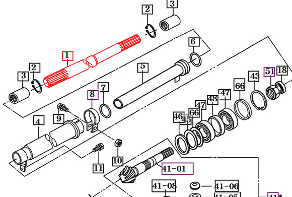 Mahindra Tractor Front Driveshaft 16724310010 Mahindra Direct Parts