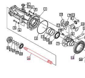Mahindra Tractor Axle Differential Shaft 10302128000 Mahindra Direct Parts