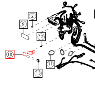 Mahindra Tractor Bracket - FR Cable Mount 007638739V1 Mahindra Direct Parts