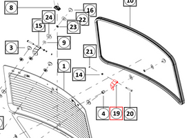 Mahindra Tractor Bracket Hinge Left Hand LH - Rear Glass 008900897N91 Mahindra Direct Parts