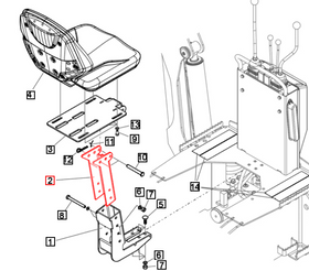 Mahindra Tractor Backhoe Bracket - Seat 60075405-36ALO Mahindra Direct Parts