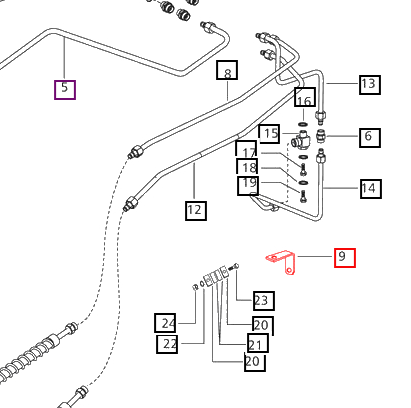 Mahindra Tractor Bracket Pipe Mounting 005559256B1 Mahindra Direct Parts