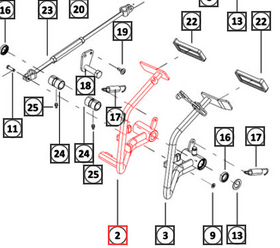 Mahindra Tractor Brake Pedal Right Hand RH 008020514N11 Mahindra Direct Parts