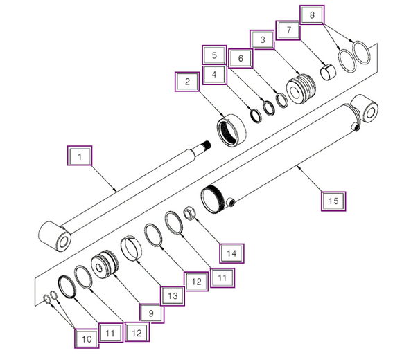 Mahindra Tractor Loader Bucket Cylinder Left Hand 225301 Mahindra Direct Parts